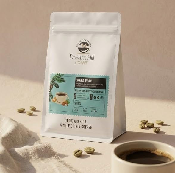 Image of Dream HIll Coffee Spring Bloom - Medium-Dark Roast notes of Chocolate, Almonds, Orange | Single Origin, Made With 100% Specialty Grade Arabica Freshly Roasted and Grounded Koraput Coffee | 250g (pack of 1), Home Espresso