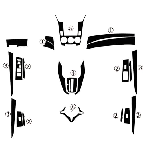Accessoires de voiture pour Honda City 2009-2014 en fibre de carbone noir 3D