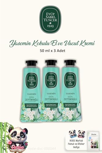 3 Adet El ve Vücut Kremi Yasemin Kokulu 50 ml ve Rosıe Pamuk