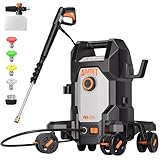 Power Washer, Pressure Washer with 4 Quick Connect Nozzles, High Pressure Cleaning Machine with Foam Cannon for Cars/Fences/Driveways/Patios/Home Cleaning