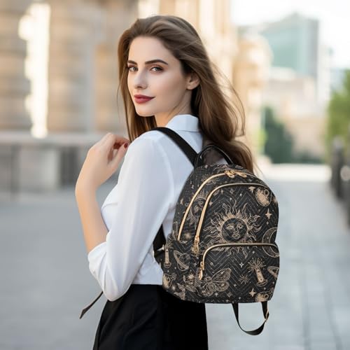 Image of ALAZA Sun Moon Stars Witchy Mini Backpack Purse for Women Travel Bag Fashion Daypack Back Pack Shoulder Bag