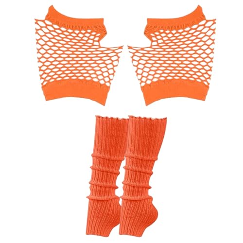 Jeghers Women - Leggers Calientes, Accesorios De Vestuario De Carnaval | Accesorios De Vestuario De Los Años 80 Para Mujeres, Guantes De Red De Nylon Sin Dedos Cortos Para El Festival Y El Carnaval