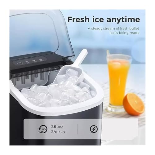 Máquina fabricadora de hielo portátil para encimera, con función de autolimpieza, produce 9 cubos en 6 minutos, incluye canasta y cuchara, para hogar/cocina/acampada/RV miniatura 2