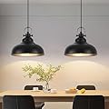 GUIHUALOVE Black Pendant Lights Kitchen Island, 2 Pack Kitchen Island Lighting, Farmhouse Pendant Light Fixtures (11.41" W), Island Pendant Light for Kitchen, Dining Room, Bedroom