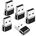 EYEZING USB C to USB Adaptor 5 Pack,USB to USB C Adapter,Type C Male to A Female Charger Converter Kit Connectors for Laptops, Phones, Tablets, Computers, Electronics