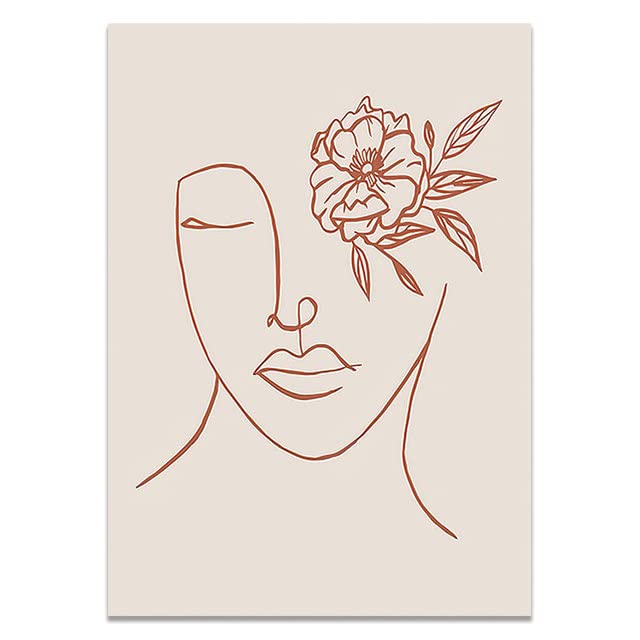 Boho Posters and Prints Abstract Line Drawing Sun Canvas Painting Wall Art Print Poster Wall Picture...