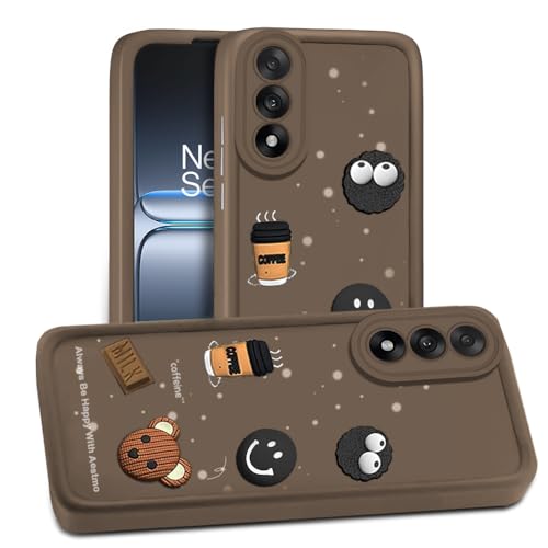 Image of AESTMO Back Case Cover for OnePlus Nord 5 5G Cover | Cute Fun Cartoon 3D Ball | Coffee Silicone Case | Full Body Protection | Camera Protection Back Cover for OnePlus Nord 5 5G (Brown)