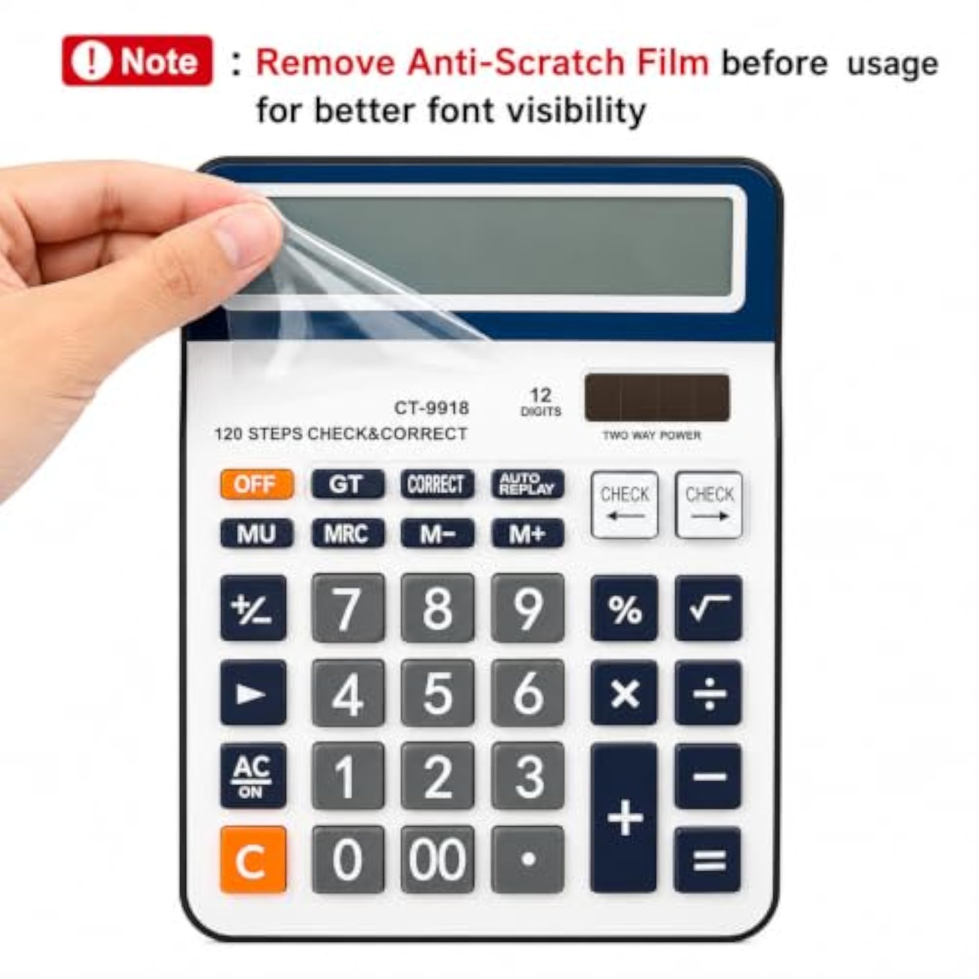 12-Digit Desktop Calculator with Extra Large LCD