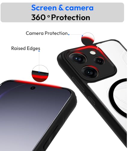 Image of KAPAVER Essential Magnetic Back Cover Case Compatible with Oppo Reno 15 Pro Mini (PC+TPU) (Oppo Reno 15 Pro Mini - Magnetic Black -)