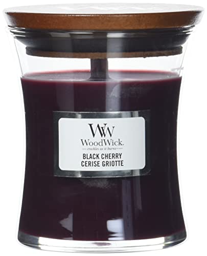 WoodWick Cereza Negra Vela aromática en Tarro pequeña, Rojo, 6.9x6.8x7.8 cm, 85