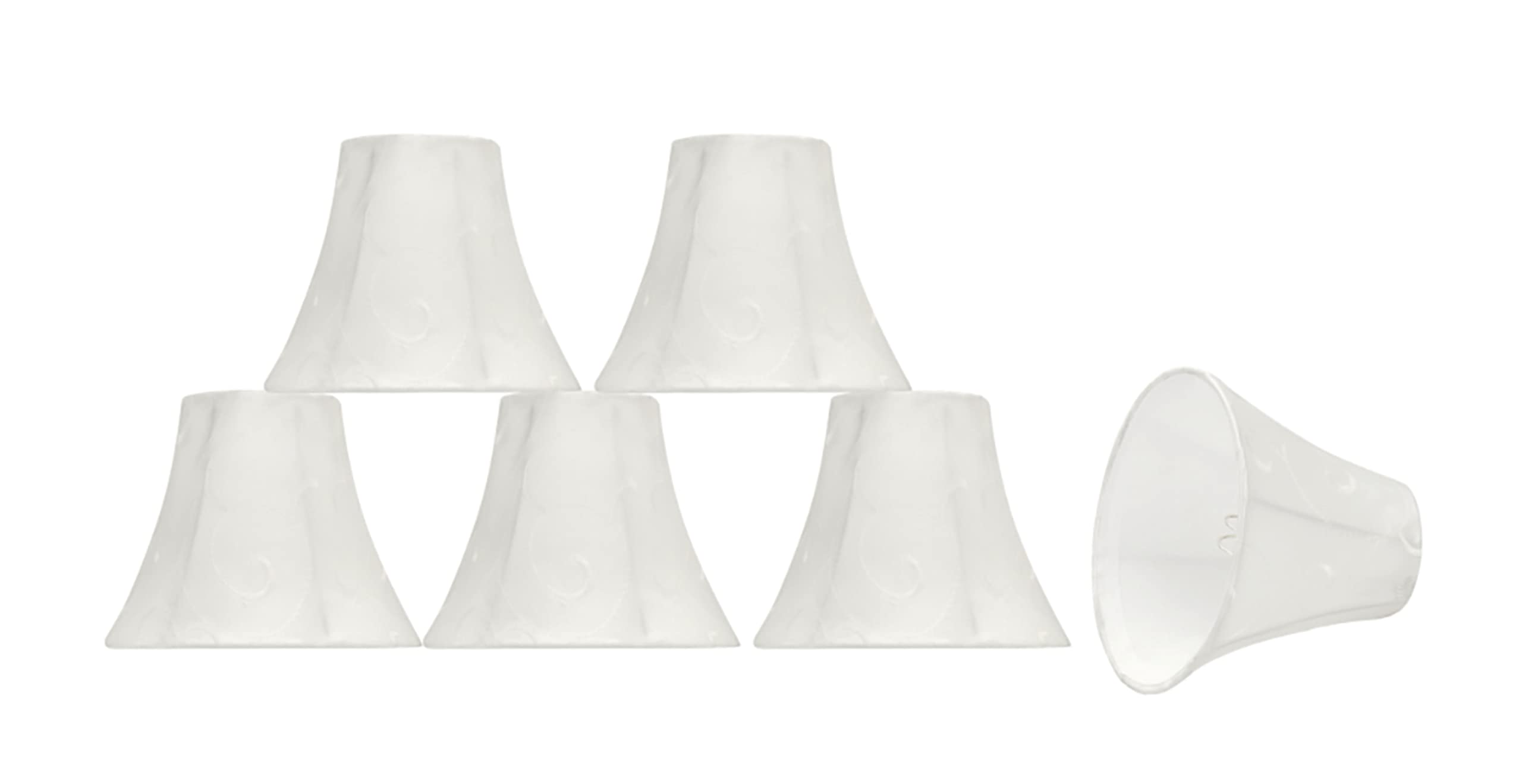 Aspen Creative 30057-6A, Bell Clip-On Chandelier Lamp Shade, Beige, 3" Top x 6" Bottom x 5" Slant Height, Set of 6