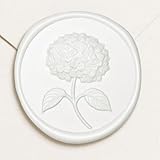 UNIQOOO Wax Seal Stickers - 3D Hydrangea Floral Wedding Invitation Envelope Seal Stickers, 50 Pcs Self- Adhesive White Stickers, Perfect for Invitation, Christmas, Gift Wrapping