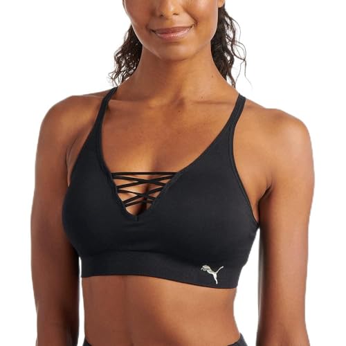 Puma Soutien-Gorge de Sport à Lacets, Opaque, pour Femme, métal, M
