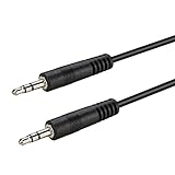 ecabo 10006 Cable Auxiliar Audio Estéreo HiFi Jack 3,5mm Macho para conectar su iPhone, iPod, Smartphone ó MP3 a la Radio del Coche, Sistema de Altavoces, Auriculares u Otro Dispositivo / 2,5m Negro