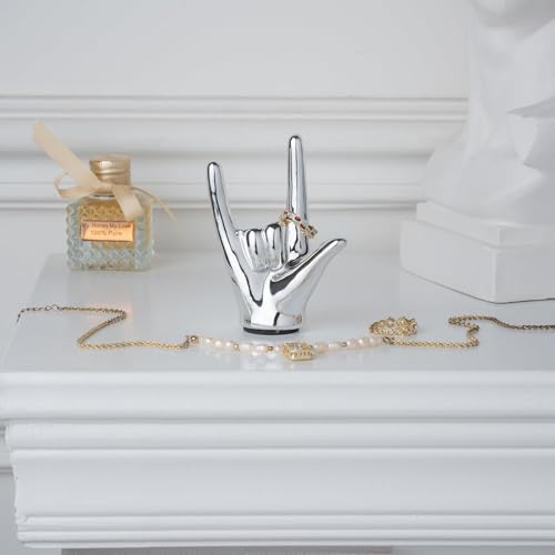 Figura Decorativa de Mano Cerámica Estilo INS Plateada miniatura 4