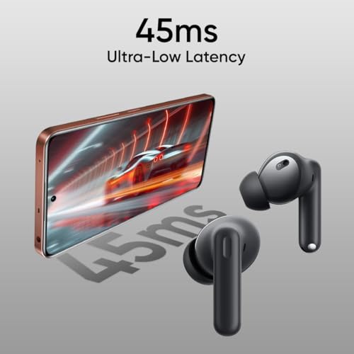 Image of Buds T310 True Wireless in-Ear Earbuds with 46dB Hybrid ANC, 360 Spatial Audio, 12.4mm Dynamic Bass Driver, Upto 40Hrs Battery and Fast Charging (Black)