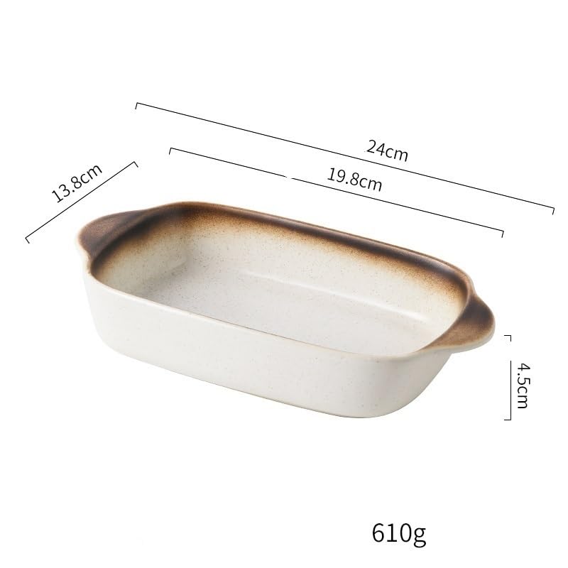 Plateau de riz cuit au fromage 700ML, cuisson domestique en céramique Pain(Blanc)