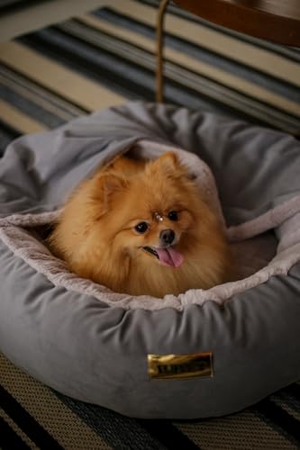 Cama ninho de pelucia para cães e gatos com abertura