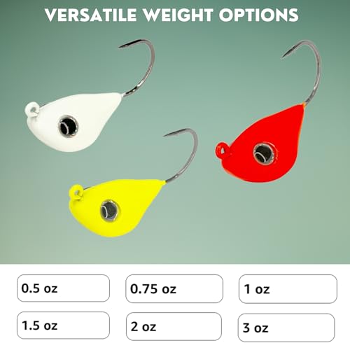 Rock Bottom Jigs™ - 2 oz, White Glow, Premium Saltwater Fishing Jig for Blackfish (Tautog), Sheepshead, Grouper - Wide-Body Design for Less Snag - Ultra-Sharp VMC Hooks & Durable Construction, 2 Pack by Game On Lures - Image 2