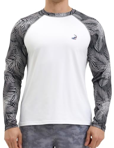 Mens UV Sun Protection Long Sleeve Shirts Rash Guard for