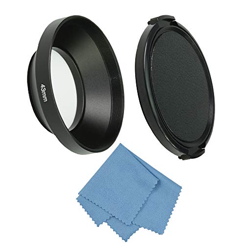 SIOTIメタルレンズフード+クリーニングクロス+レンズキャップ、ライカ/富士フィルム/ニコン/キャノン/サムソンのレンズに対応できる