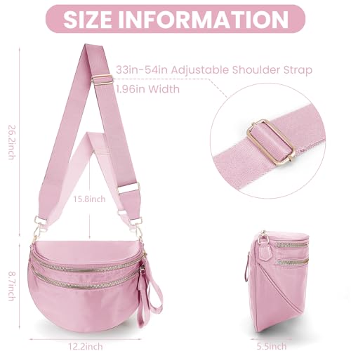 Image of Lushandy Bum Bag Checkered Crossbody Bag Mom Everyday Purse | Roomy Space, Wipe Clean, Wide Strap