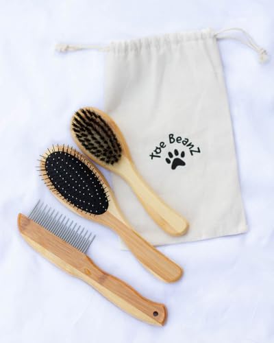 Premium Bamboo Cat Grooming Kit: Cat Brushes for Indoor Cats, ...