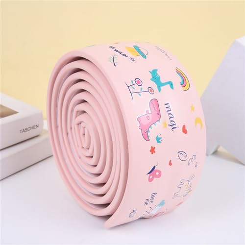 Image of Edge Protector for Baby, Soft Foam Furniture Edge Bumper Guards, Desk Edge Cushion, Bunk Bed Ladder Pads, Baby Proofing Edge Corner Protector for Table, Fireplace, 6.6 Ft Pink