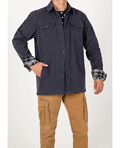 Image of ZENTHACE Men's Full Flannel Lined Shirt Jacket, Heavy Washed Rugged Cotton