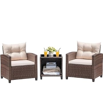 Devoko 3 Piece Patio Sets for Porch and Balcony Hangouts