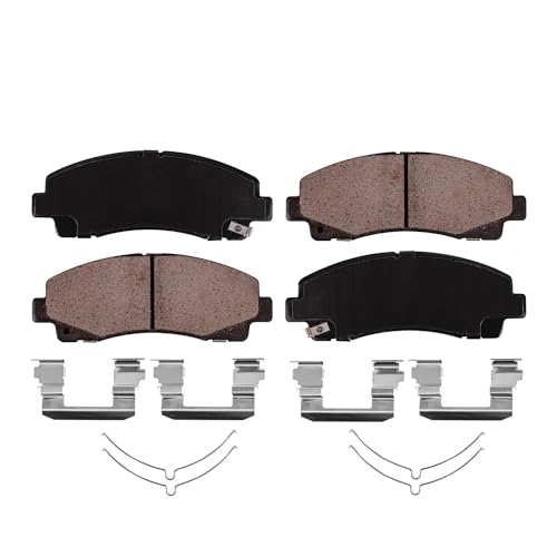 Image of Detroit Axle - Brake Pads for Acura 2015-2020 TLX Front and Rear Ceramic Brake Pads with Hardware 2016 2017 2018 2019 Replacement