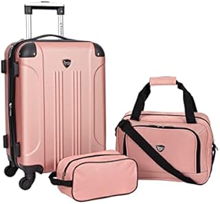 Travelers Club Sky+ Luggage Set, Rose Gold, 3 Piece