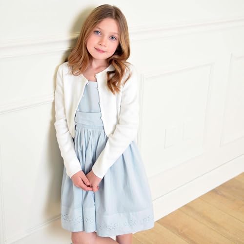 Hope & Henry Girls' Long Sleeve Dressy Cropped Cardigan Sweater3