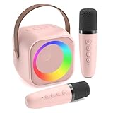 Jeefu Karaoke Maschine Kinder mit 2 Mikrofonen, Spielzeug für 3-12 Jahre alte Mädchen Geschenke, Mini Kinder Karaoke Mikrofon Maschine Spielzeug, Geschenke für 5 6 7 8 9 10 11 Jahre Teens Mädchen