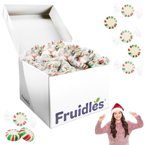 Fruidles Christmas Pinwheel Starlights, Red, White, and Green Hard Peppermint