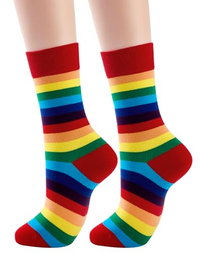 Image of Century Star Retro Striped Novelty Socks For Women Vintage Casual Crew Socks Sporty Calf Socks Cotton Socks Women