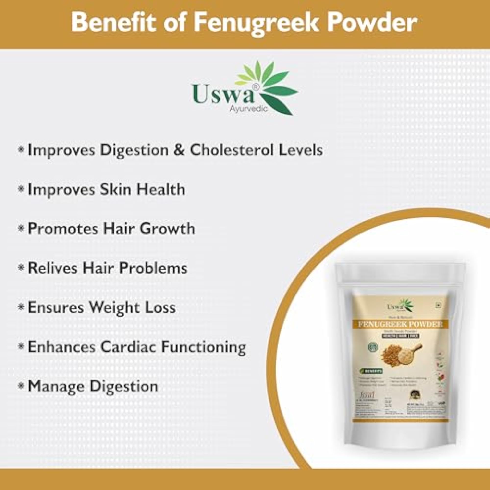 Fenugreek Seed Powder for Hair Growth & Skin, 100gm