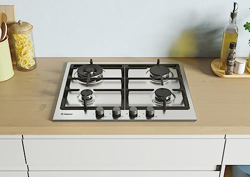 Cuisinière à gaz Candy CHG6BR4WX Inox 4 brûleurs Fonte - vue 3