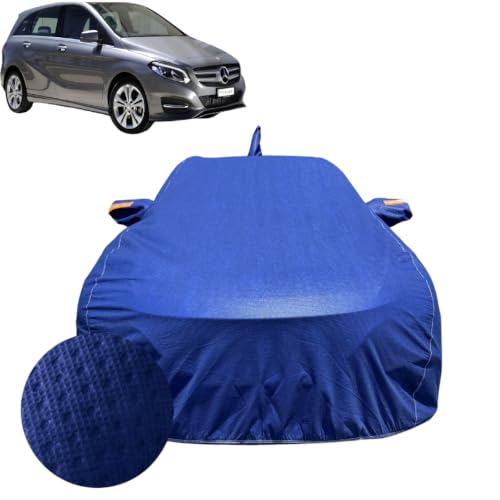 Image of Car Cover for Mercedes-Benz B Class (2012-2020) | 100% Waterproof Cover with Reflective Mirror Pockets | Dustproof, Scratchproof, Heatproof B Class Car Cover |Soft Cotton Lining| Blue