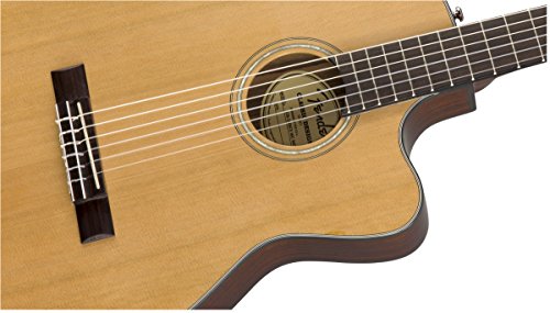 Fender Cn-140Sce Thinline Concert Nylon String Acoustic Guitar, Natural, With Case #TOP3