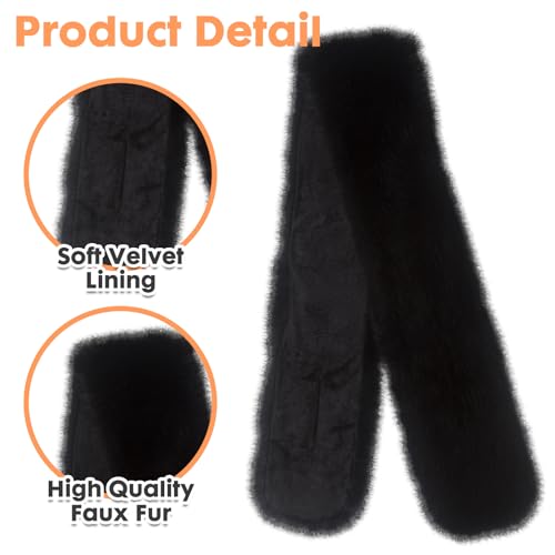 Barelove Long Women's Faux Fur Collar Scarf Wrap, Cold Winter Warm Wrap Stole Scarf Shawl Shrug Neck Warmer3
