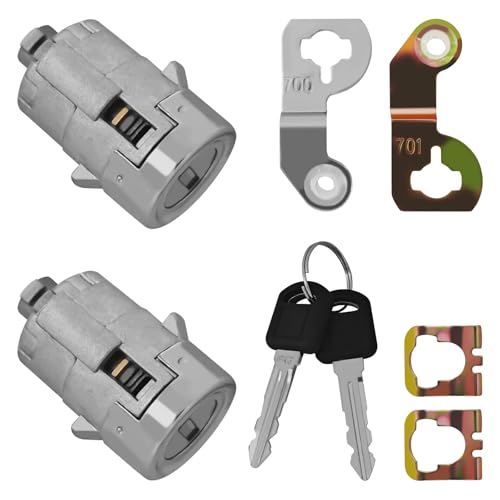 Eponcia Car Door Lock Cylinder Kit Door Lock Cylinder with 2 Keys Compatible with Chevy Suburban GMC Cadillac Hummer H2 Front Left Right Driver&Passenger Doors Replacement OEM#15298924 (1 Pair)