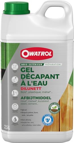 OWATROL - DILUNETT - Décapant Gélifié à l'Eau pour Bois Métal et PVC - Surfaces Extérieurs - 2,5 L