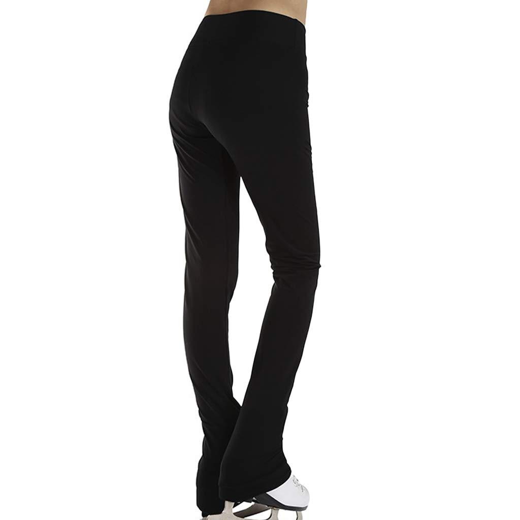 perfeclan Ragazza Donna Pattinaggio Su Ghiaccio Pantaloni Calze Pattinaggio Artistico Pantaloni Abbigliamento Sportivo Nero - Nero, S