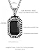 ChainsHouse Onyx Viking Pendant Necklace for Men Stainless Steel Black Stone Pendant Necklace Cubic Zirconia Amulet Jewelry