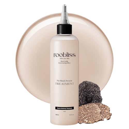 roobliss Leave-In Protein Conditioner, Hair Care, Styling Prep & Heat Protection with Keratin & Black Truffle for Frizzy, Dry & Damaged Hair, Korean Hair Care (10 Fl Oz / 300 ml)