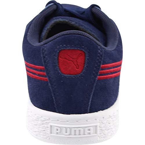 PUMA PUMA Unisex-Child Suede Classic Badge Sneaker, Peacoat-Toreador, 12 M US Little Kid