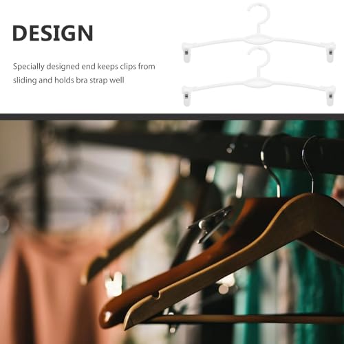 Miniatura 9 de Besportble Resistentes Al Clima Para Ropa Interior De Color Blanco 15 Perchas De Plástico Soporte Para Tirantes De Sujetador Ideales Para Casa Y Tienda