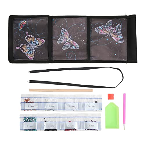 Adfaga Bolsa de Almacenamiento para Colgar en la Pared Bolsa de Almacenamiento de Mariposas con Estampado de Diamantes DIY con 3 Bolsillos Bolsillo Colgante para Organizador de dor