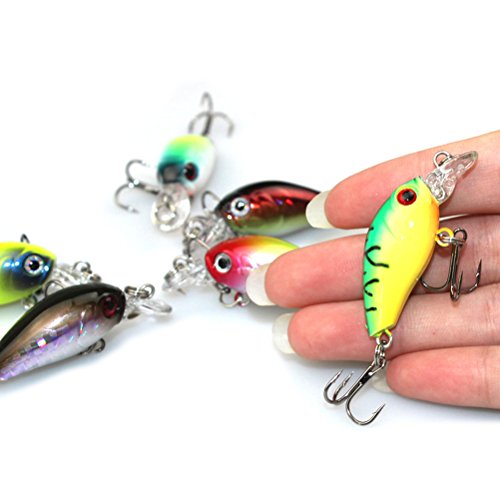 6 peças 6,5 cm/4,2 g Iscas artificiais anzol acessórios de pesca (cor aleatória)